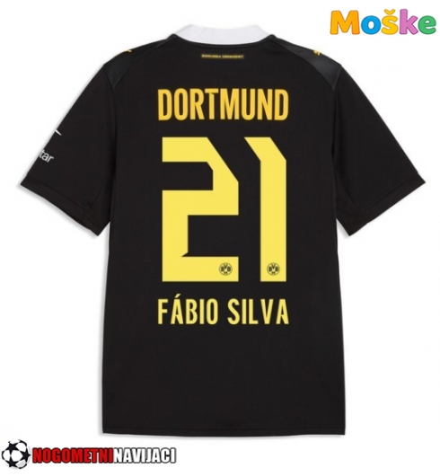 Moške Nogometnih dresov Borussia Dortmund Fabio Silva #21 Gostujoči 2026-27 Kratki rokavi Moške Nogometnih dresov Borussia Dortmund Fabio Silva #21 Gostujoči 2026-27 Kratki rokavi